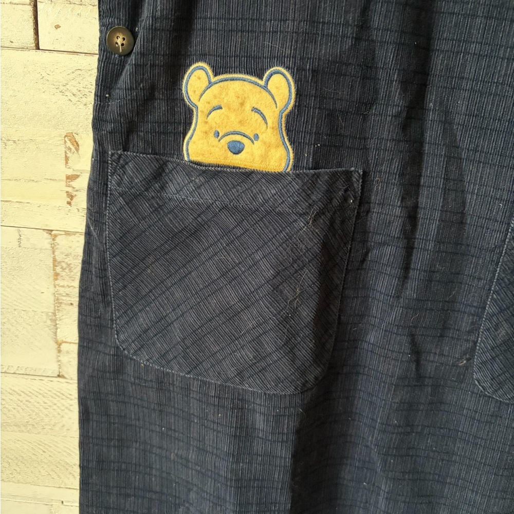 Disney vintage y2k Winnie the pooh adult women’s medium corduroy velour jumpsuit - Picture 3 of 4